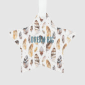 Cream Brown Native Tribal Feathers Christmas オーナメント (正面)