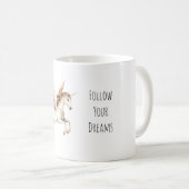 Cream Brown Pegasus Unicorn コーヒーマグカップ (正面右)