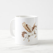 Cream Brown Pegasus Unicorn コーヒーマグカップ (正面左)