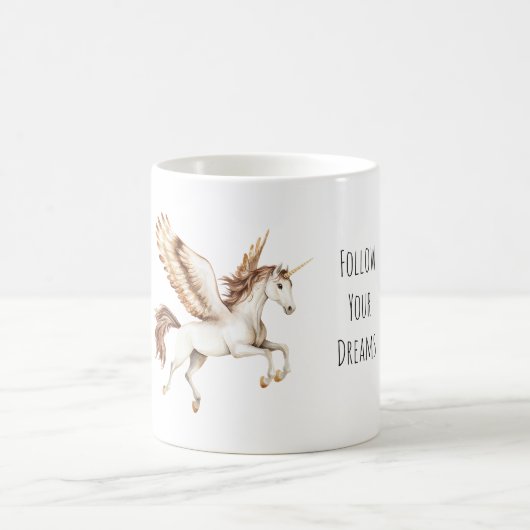 Cream Brown Pegasus Unicorn コーヒーマグカップ (中央)