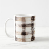 Cream Brown Plaid Stripes   コーヒーマグカップ (左)