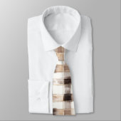 Cream Brown Plaid Stripes   ネクタイ (タイ)