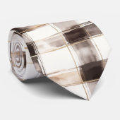 Cream Brown Plaid Stripes   ネクタイ (ロール)