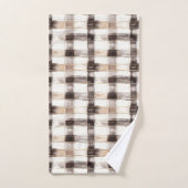Cream Brown Plaid Stripes   バスタオルセット (ハンドタオル)