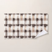Cream Brown Plaid Stripes   バスタオルセット (ハンドタオル)