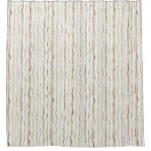 Cream Brown Stripes シャワーカーテン (正面)