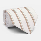 Cream Brown Stripes ネクタイ (ロール)