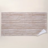 Cream Brown Stripes   ビーチタオル (正面)