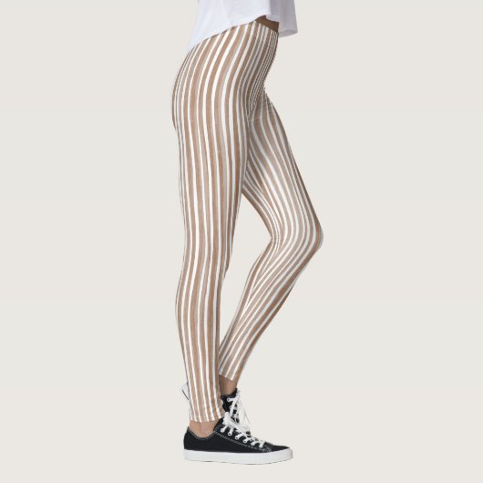 Cream Brown Stripes レギンス (右)