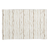 Cream Brown Stripes 枕カバー (正面右)