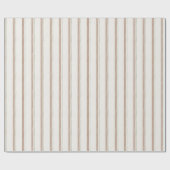 Cream Brown Stripes Christmas ラッピングペーパー (フラット)