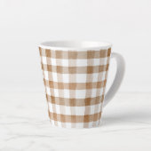 Cream Brown Stripes Tan Plaid カフェラテマグ (右アングル)
