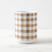 Cream Brown Stripes Tan Plaid コーヒーマグカップ (中央)