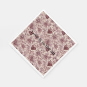 Cream Burgundy Red Hearts Flowers Sexy Faux Lace スタンダードランチョンナプキン (角)