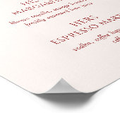 Cream & Burgundy Wedding Signature Cocktails ポスター (角)