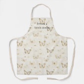 Cream Butterflies Hearts Bridal Shower エプロン (正面)