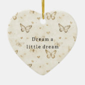 Cream Butterflies Hearts Dream Christmas セラミックオーナメント (正面)