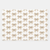 Cream Candy Canes Paper Airplanes Bows Christmas ラッピングペーパーシート (正面3)