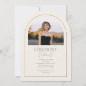Cream Charcoal Modern Grad Photo Announcement 招待状 (裏面)