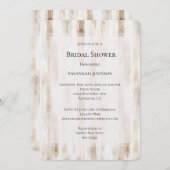 Cream Chic Cream White Brown Stripes Bridal Shower 招待状 (正面/裏面)