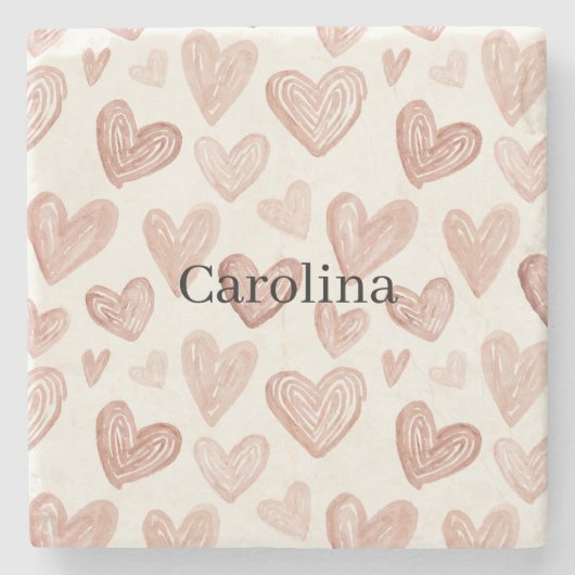 Cream Chocolate Hearts Love Valentine's Day ストーンコースター (正面)