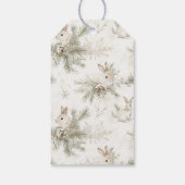 Cream Christmas Bunny Rabbits ギフトタグ (裏面)