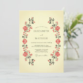 Cream Classic Folk Wedding 招待状 (スタンド正面)