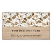Cream Cocoa Brown Flowers Business name website マグネット名刺 (正面)