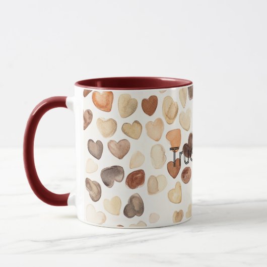 Cream Coffee Bean Hearts マグカップ (左)