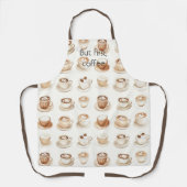 Cream Coffee Cups エプロン (正面)