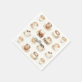 Cream Coffee Cups スタンダードカクテルナプキン (角)