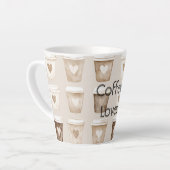 Cream Coffee Heart Cups カフェラテマグ (左アングル)