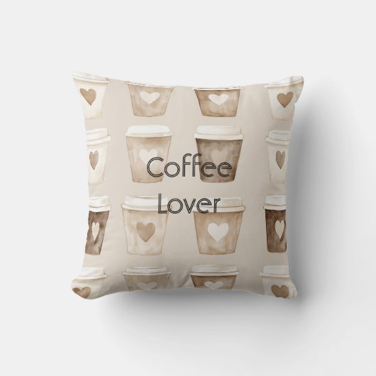 Cream Coffee Heart Cups   クッション (正面)