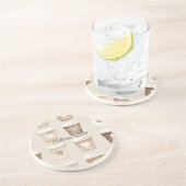 Cream Coffee Heart Cups コースター (側面)