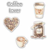 Cream Coffee Heart Cups シール (正面)
