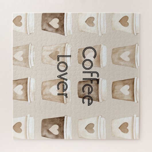 Cream Coffee Heart Cups   ジグソーパズル (横)