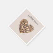 Cream Coffee Heart Cups スタンダードカクテルナプキン (角)