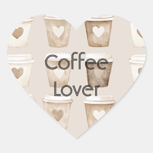 Cream Coffee Heart Cups   ハートシール (正面)