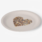 Cream Coffee Heart Cups ペーパープレート (アングル)