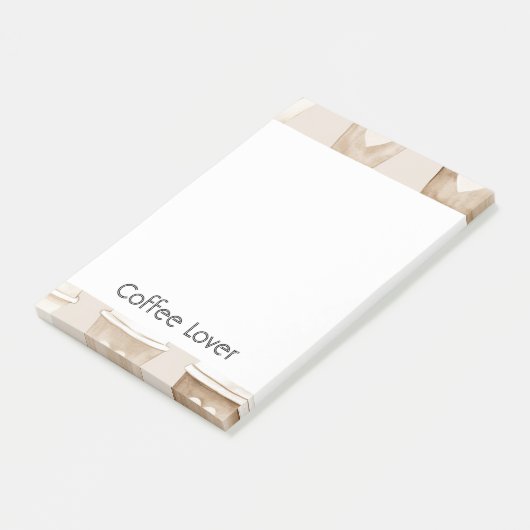 Cream Coffee Heart Cups ポストイット (アングル)