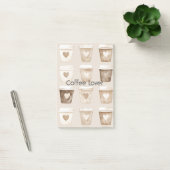 Cream Coffee Heart Cups ポストイット (オフィス)
