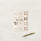 Cream Coffee Heart Cups ポストイット (デスク上)