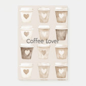 Cream Coffee Heart Cups ポストイット (正面)