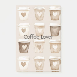 Cream Coffee Heart Cups ポストイット