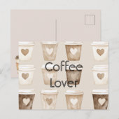 Cream Coffee Heart Cups   ポストカード (正面/裏面)