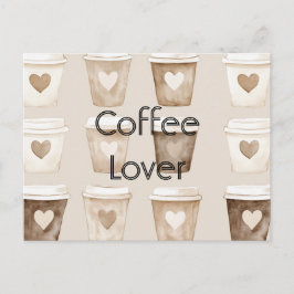 Cream Coffee Heart Cups   ポストカード