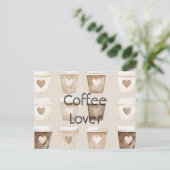 Cream Coffee Heart Cups   ポストカード (スタンド正面)