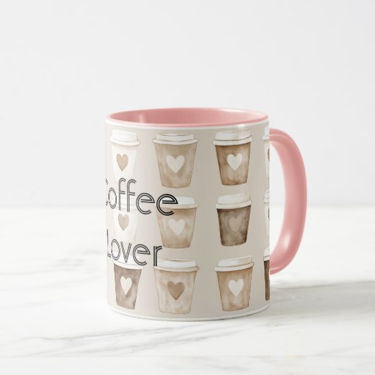Cream Coffee Heart Cups マグカップ (正面右)