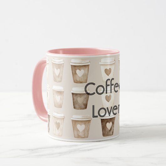 Cream Coffee Heart Cups マグカップ (正面左)