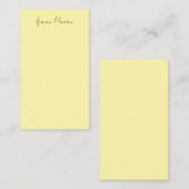 Cream Color Plain Elegant Script Calligraphy Name エンクロージャーカード (正面/裏面)